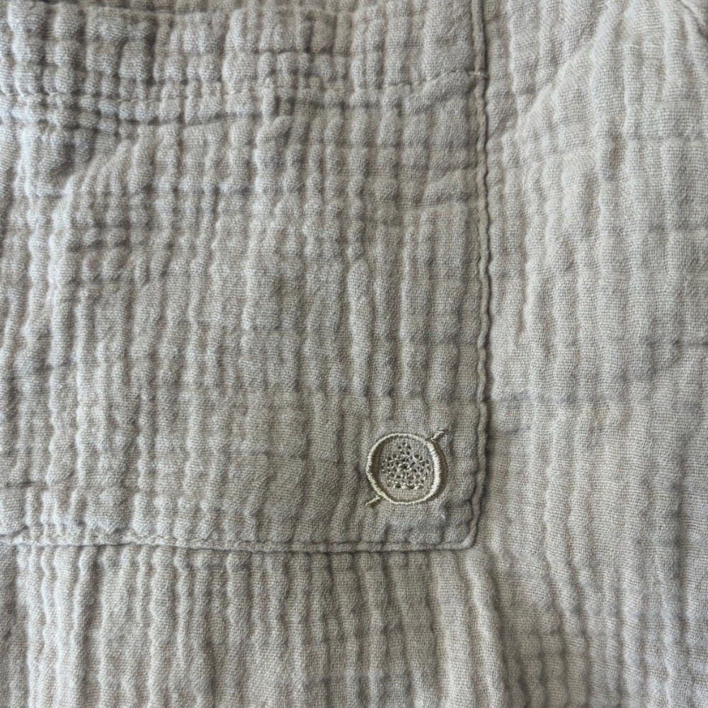Børn XL Gauze Cotton Pajama Set Neutral Button Top & Shorts Lounge Set - Picture 4 of 5